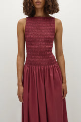 Margot Midi Dress Rhubarb