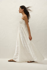 Etta Maxi Dress Bianca Broderie White