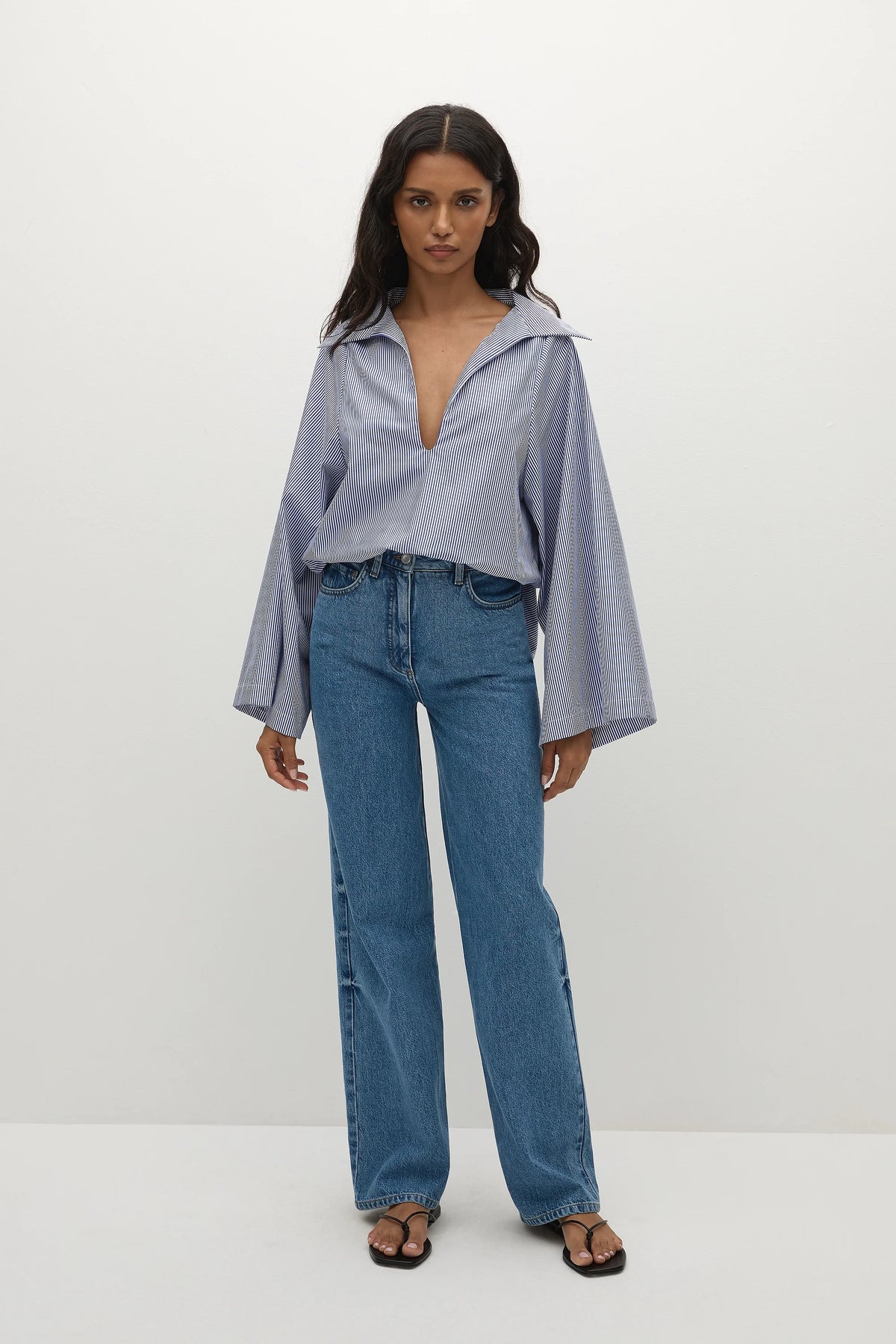 Gaia Top Helle Stripe Vintage Navy - Final Sale