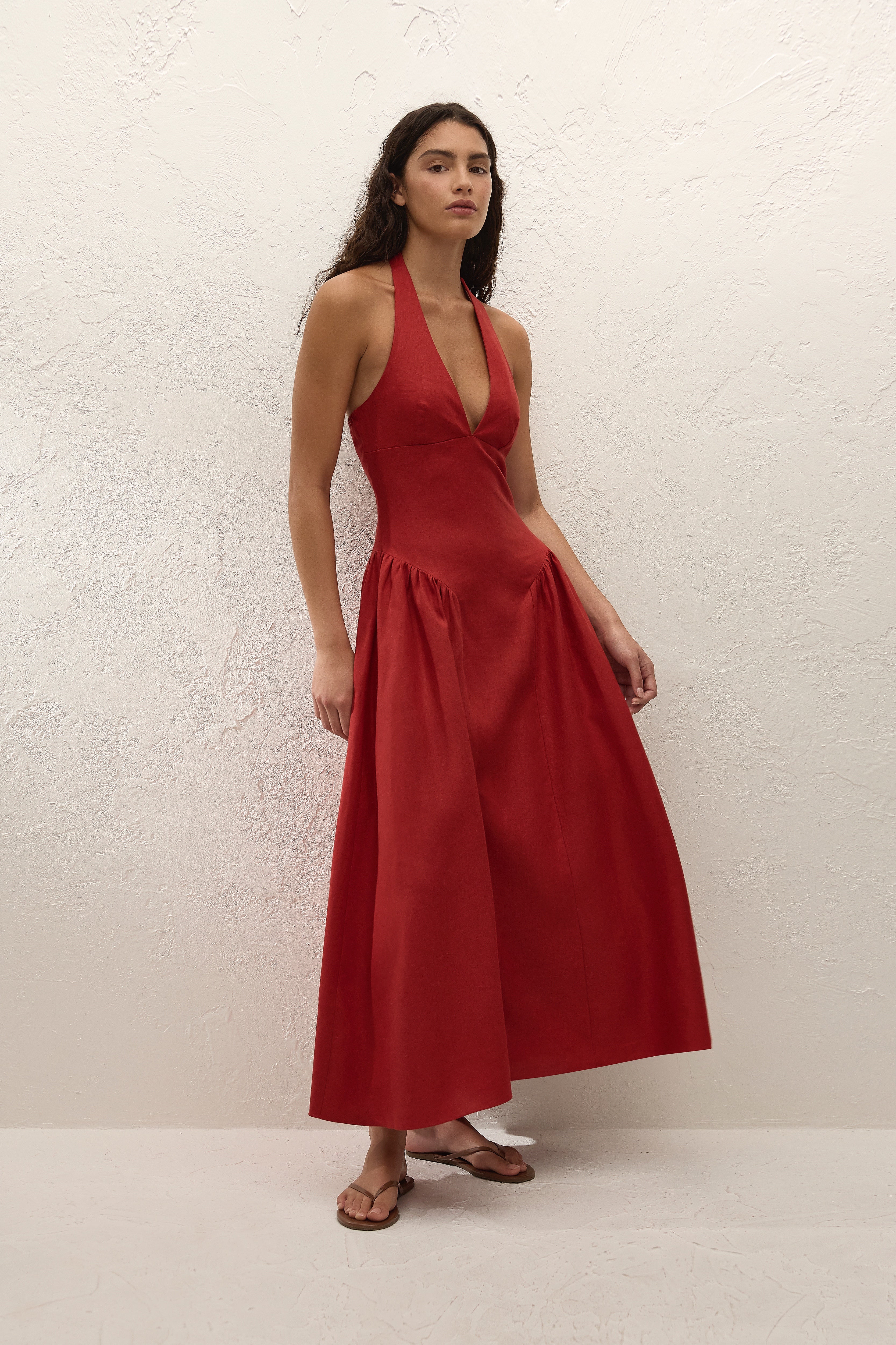 La Cala Midi Dress Chilli