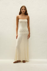 Irene Maxi Dress Maja Pointelle Vintage White