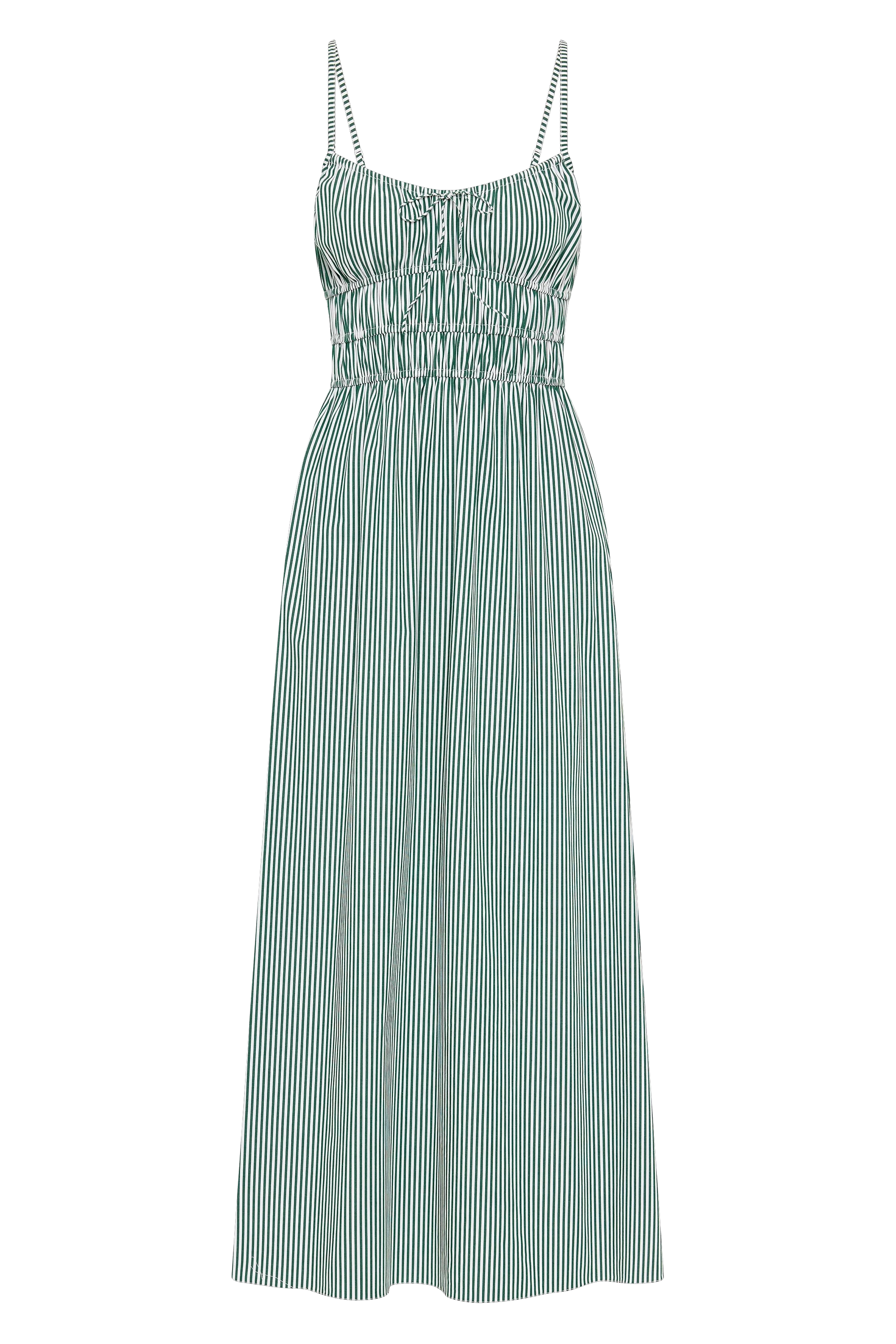 Marianne Midi Dress Green Stripe - Final Sale
