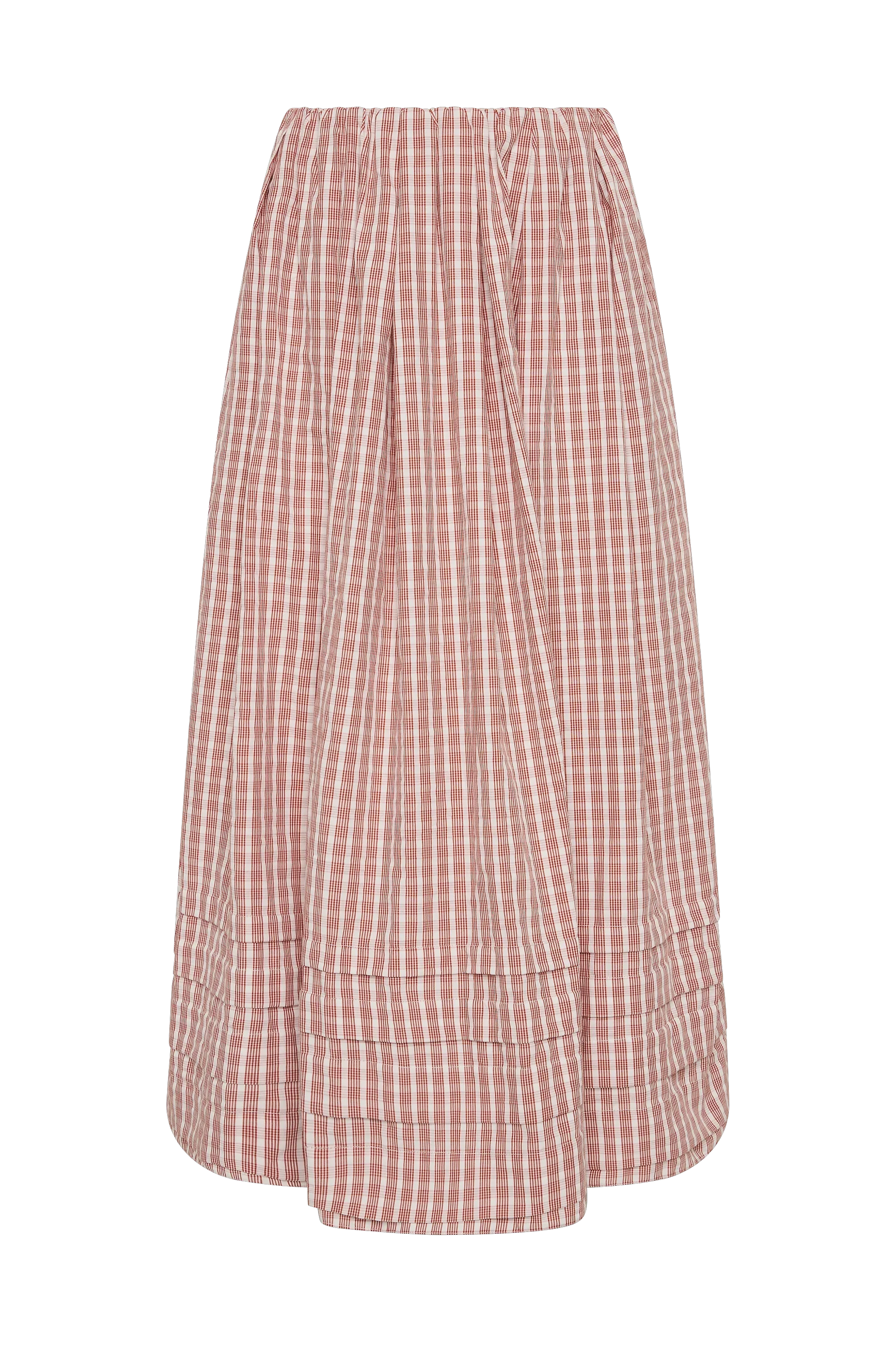 Cales Skirt Paloma Check Cinnamon White