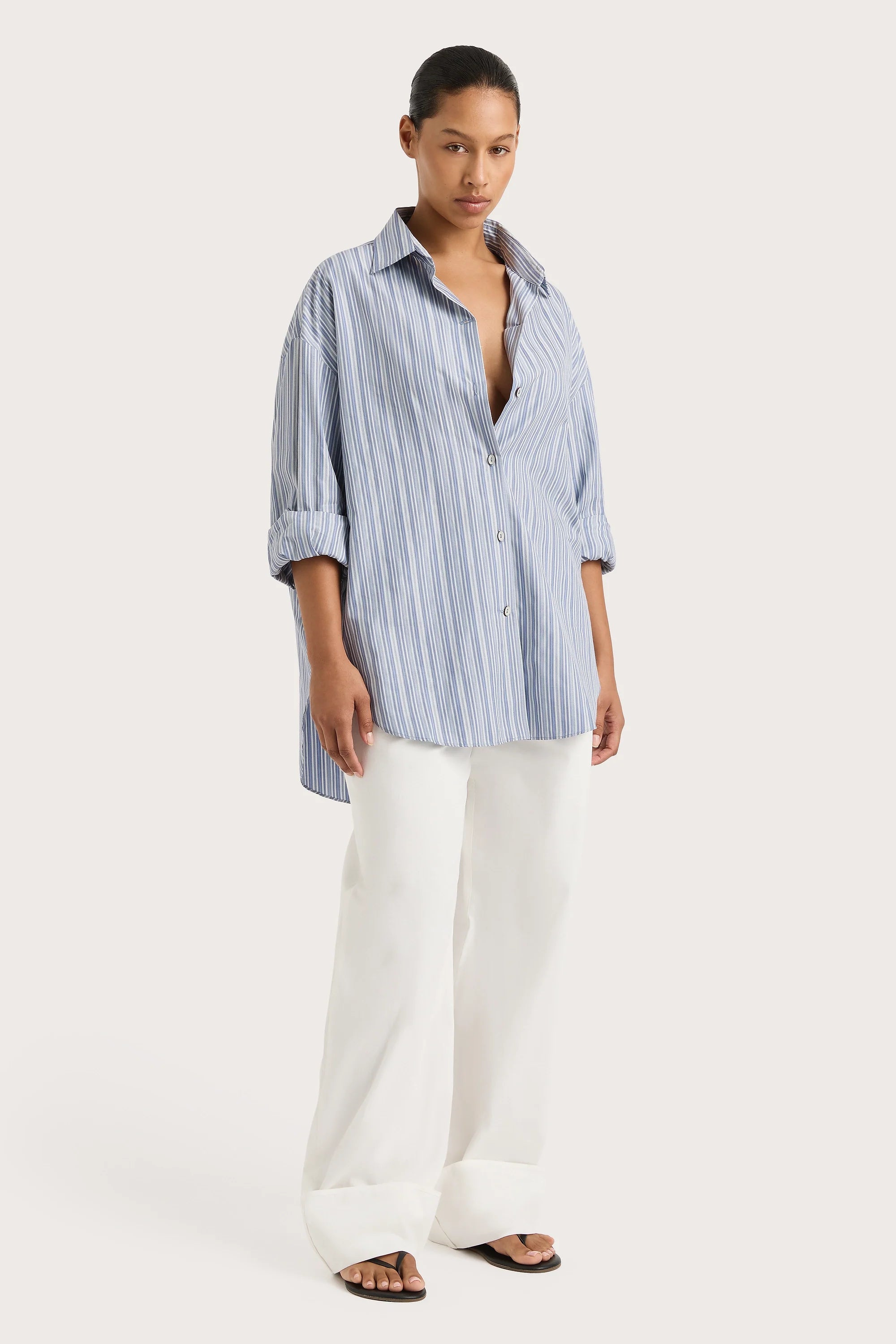 En Vau Shirt Blue Stripe - Final Sale