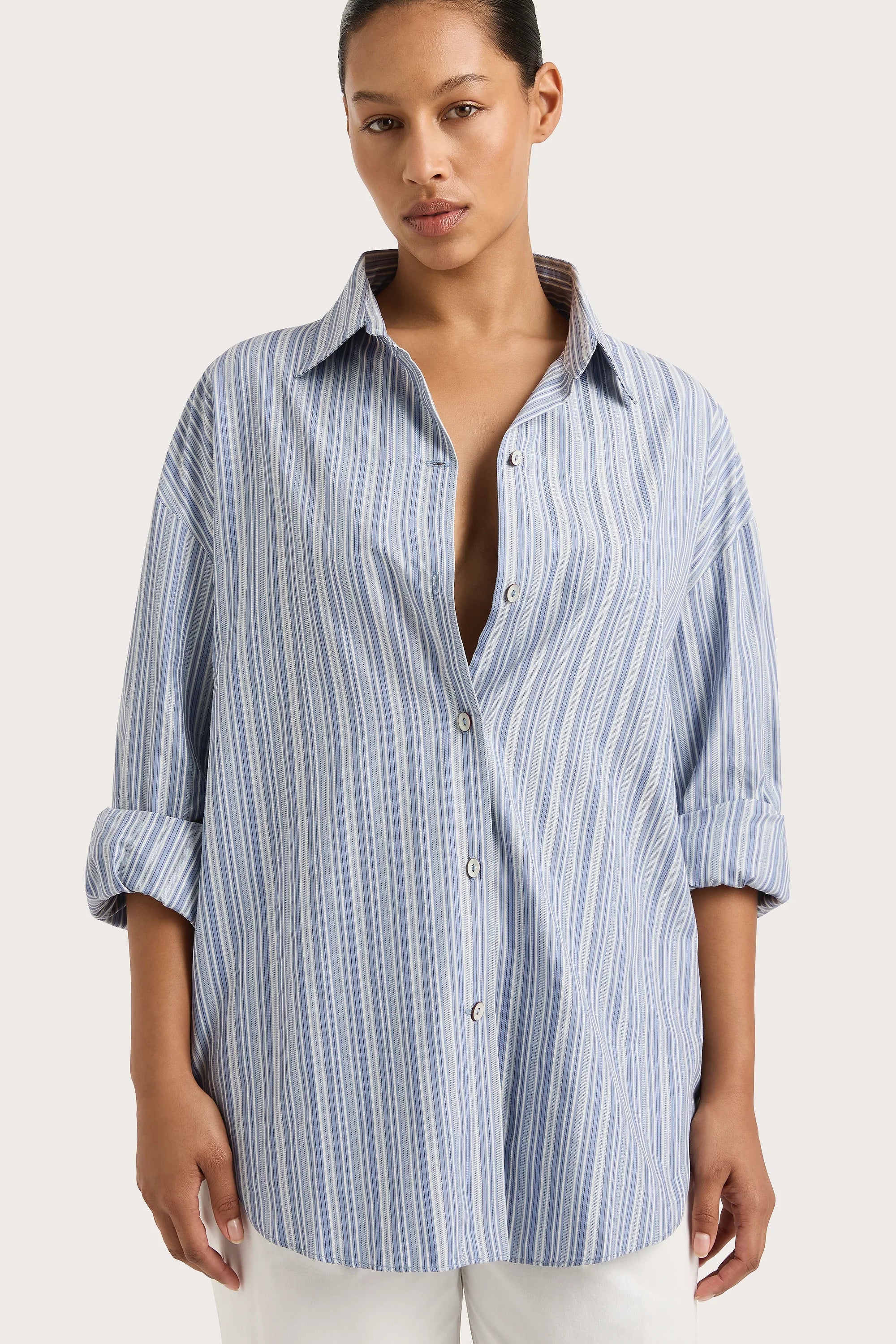 En Vau Shirt Blue Stripe - Final Sale