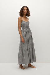 Sofie Maxi Dress Hanne Gingham Espresso - Final Sale
