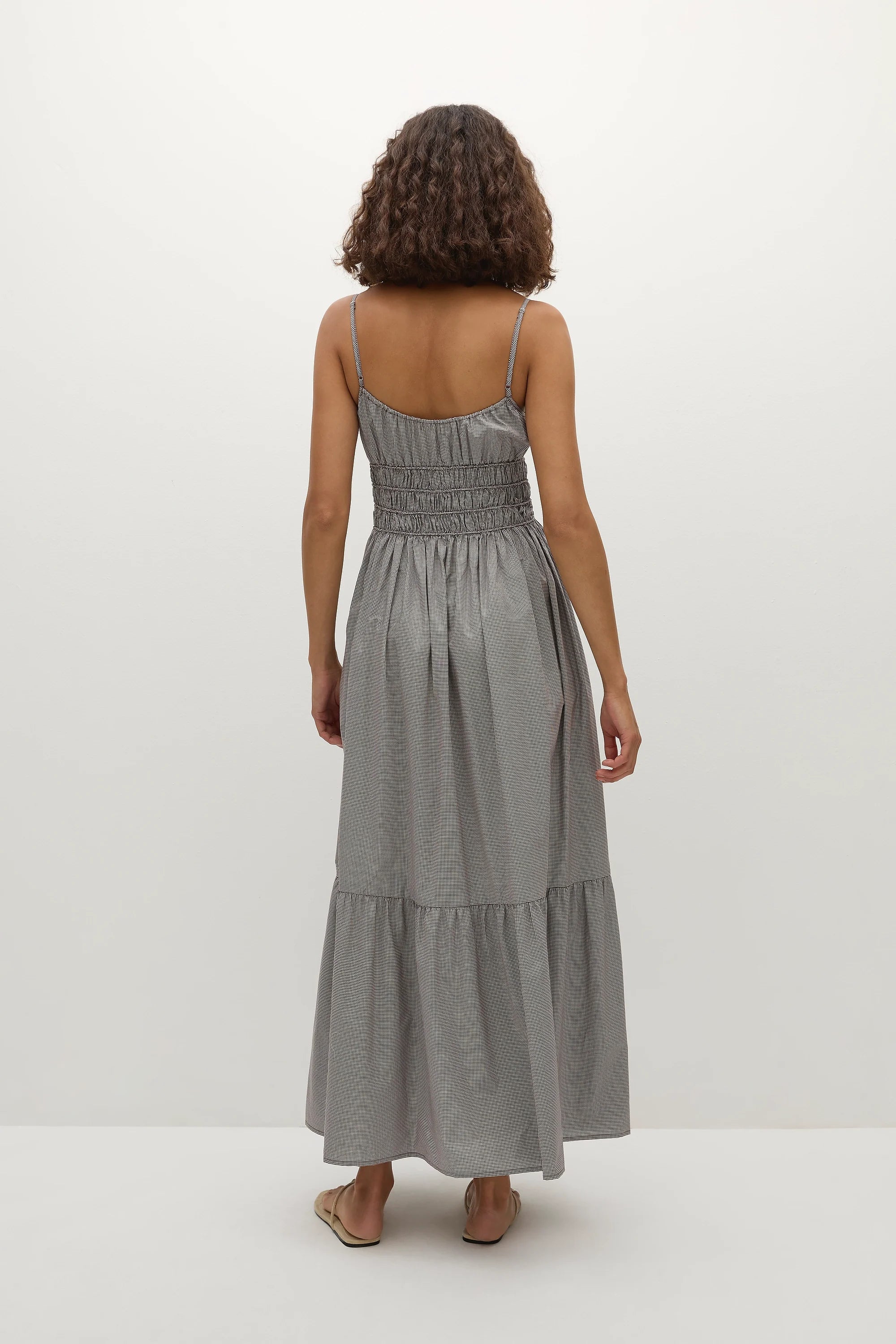 Sofie Maxi Dress Hanne Gingham Espresso - Final Sale