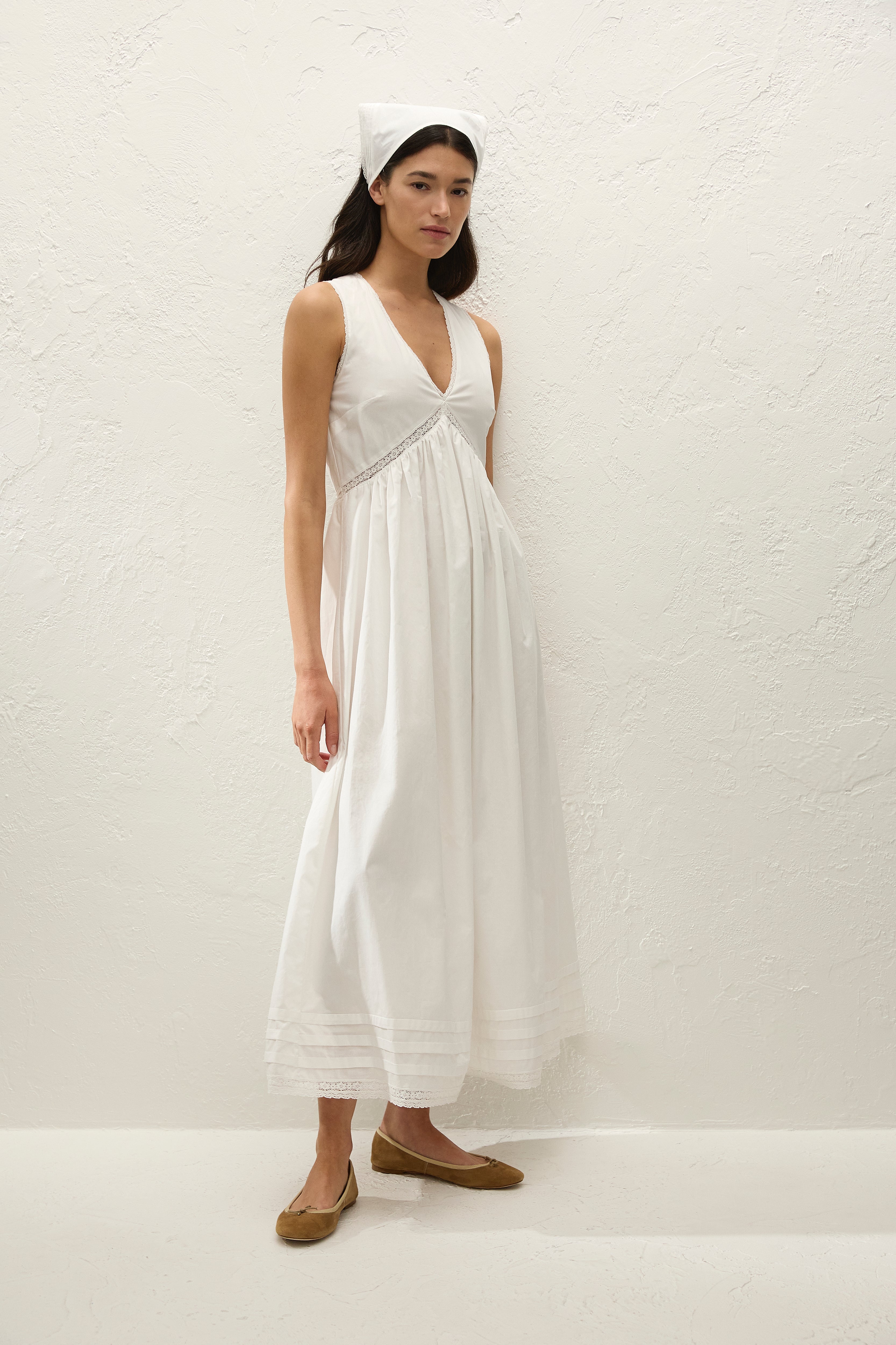 Fiora Midi Dress Fresco Lace White - Final Sale