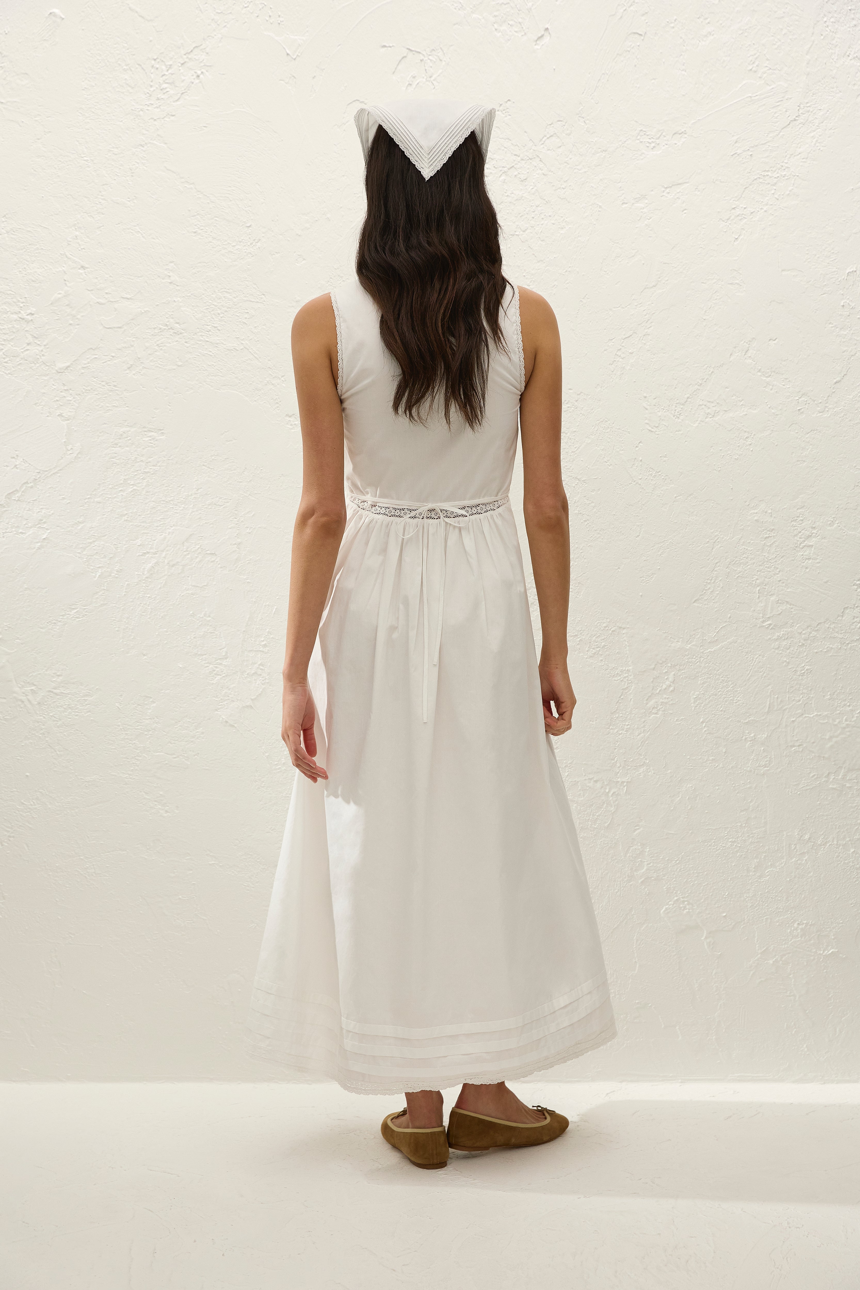 Fiora Midi Dress Fresco Lace White - Final Sale