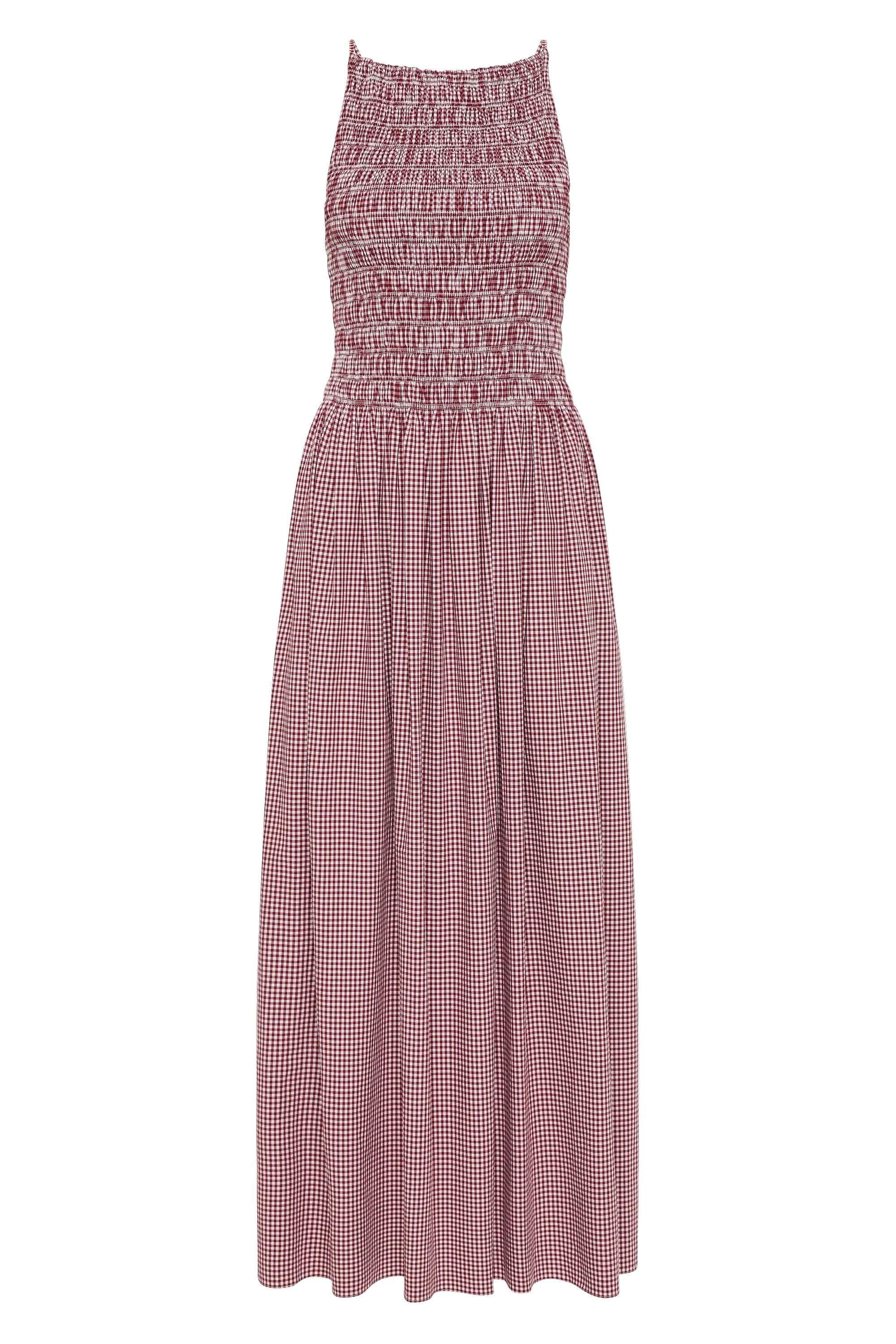 Laia Maxi Dress Gingham Deep Red