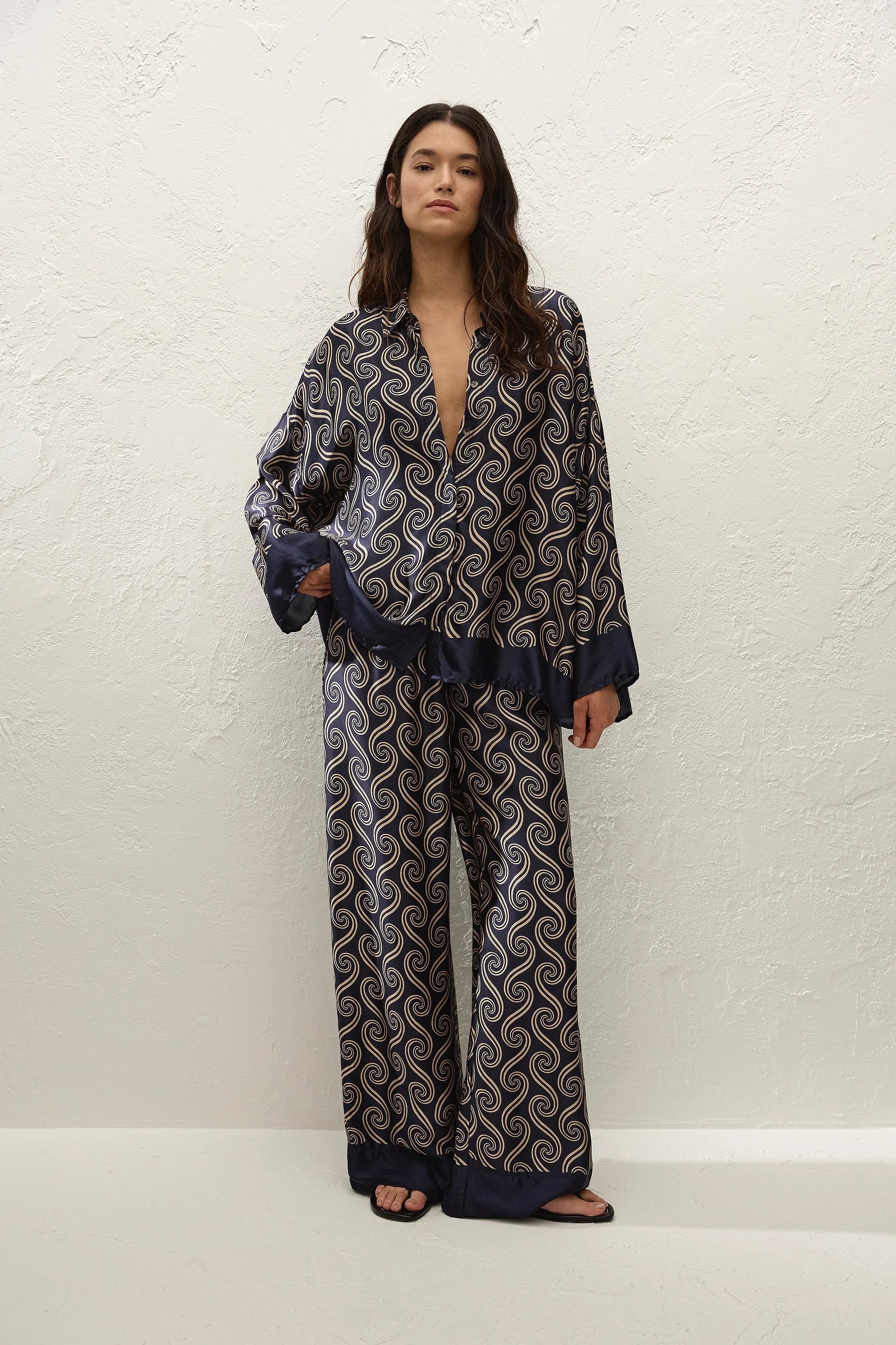 Cora Shirt Juanita Swirl Indigo - Final Sale