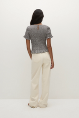 Edda Top Hanne Gingham Espresso - Final Sale