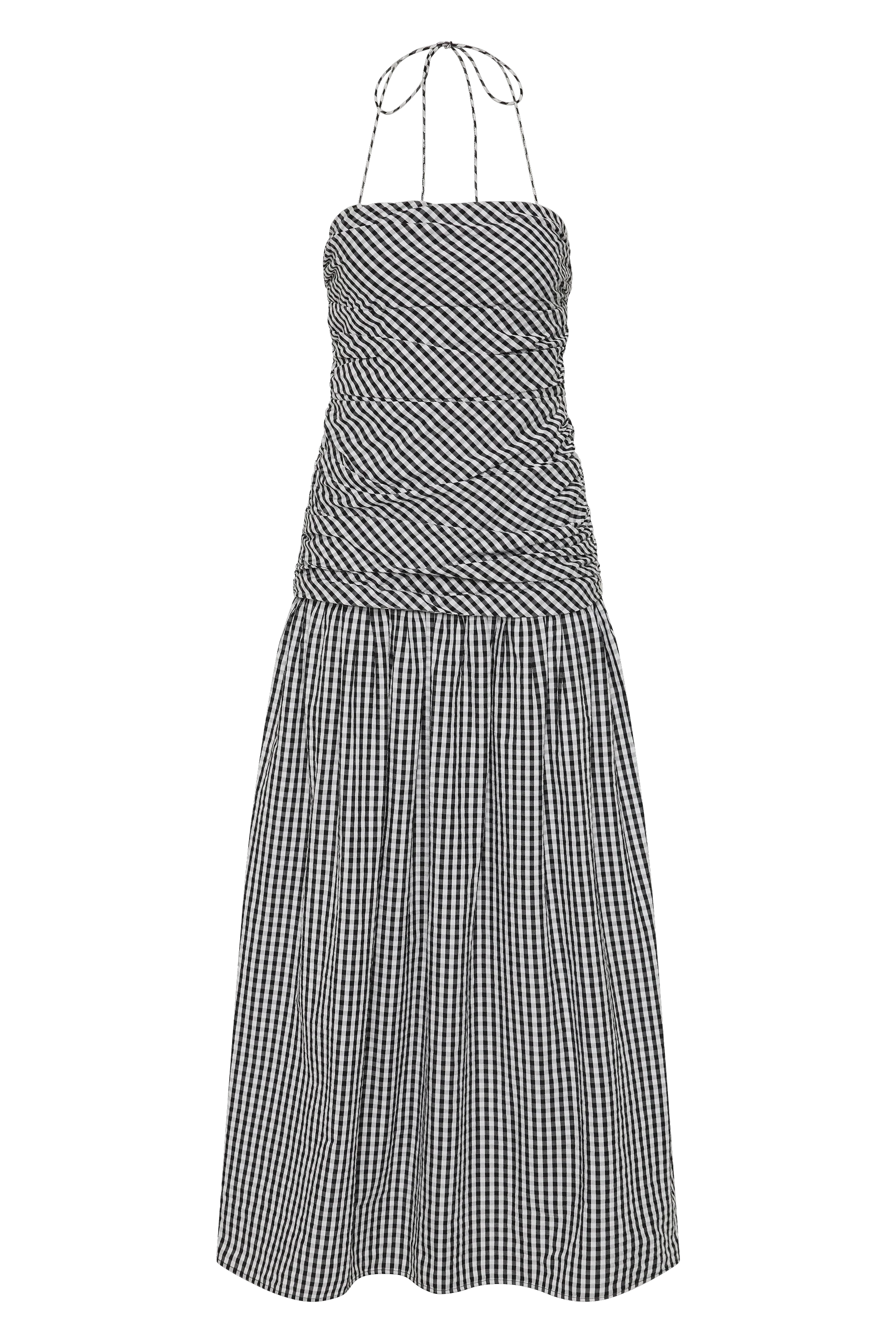 Vento Midi Dress Black Textured Gingham - Final Sale