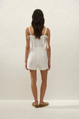 Emilia Playsuit Fresco Lace White - Final Sale