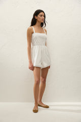 Emilia Playsuit Fresco Lace White - Final Sale
