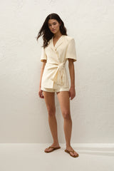 Ida Knot Blazer Latte - Final Sale
