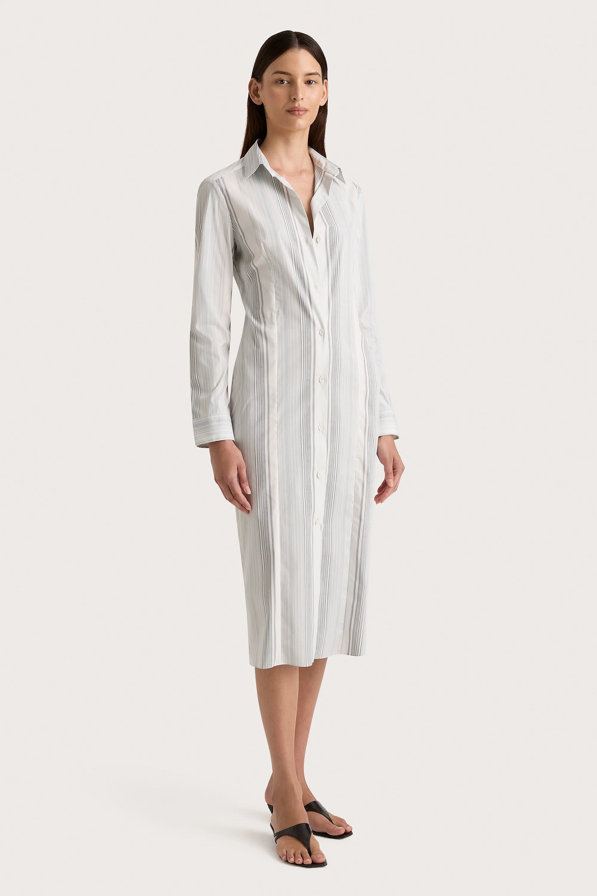 En Vau Shirt Dress Striped Soft Blue - Final Sale