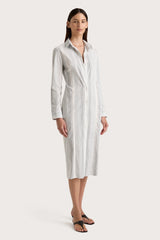En Vau Shirt Dress Striped Soft Blue - Final Sale