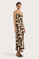 Yolaine Midi Dress Jardin Floral Chocolate - Final Sale