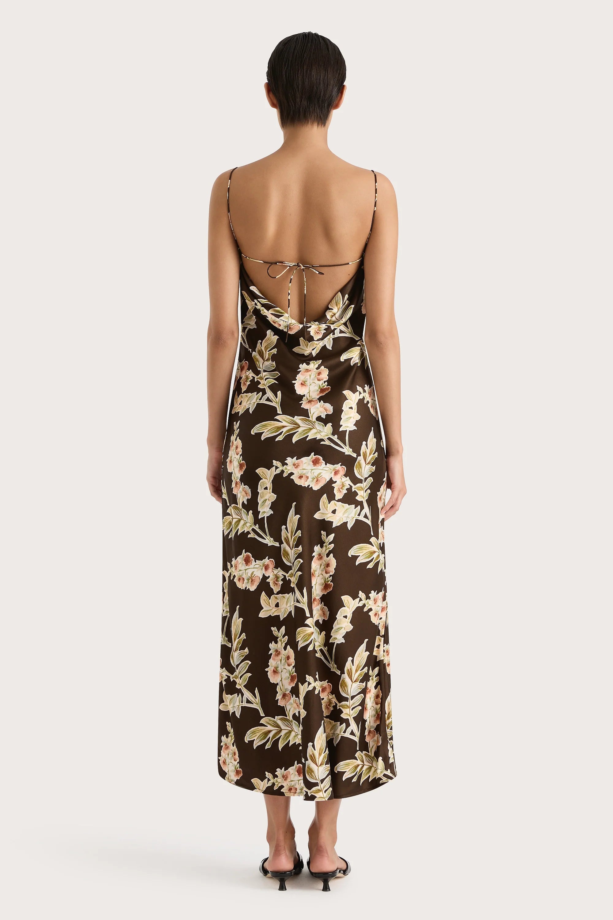 Yolaine Midi Dress Jardin Floral Chocolate - Final Sale