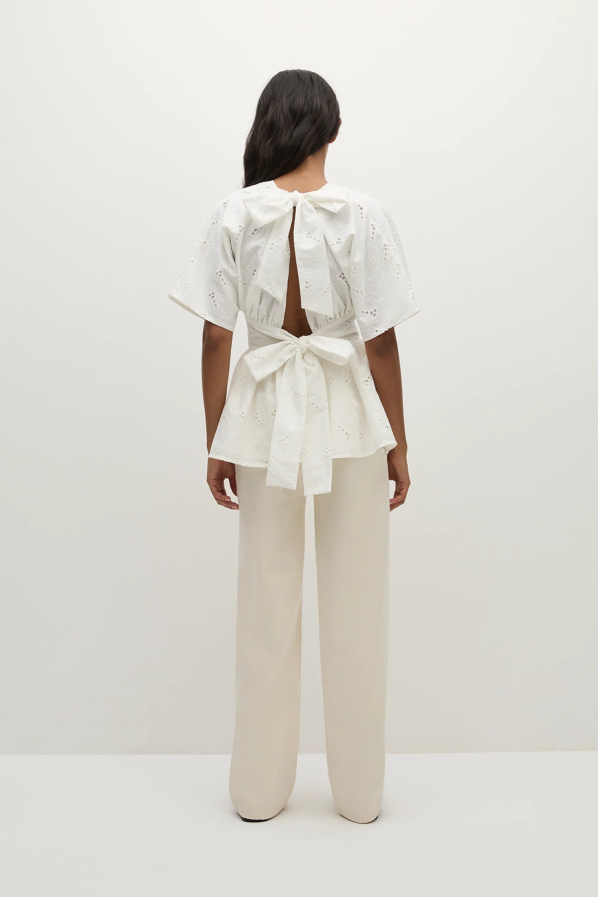 Vilde Top Birgitta Broderie Anglaise White - Final Sale