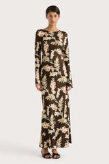 Faroe Maxi Dress Jardin Floral Chocolate - Final Sale