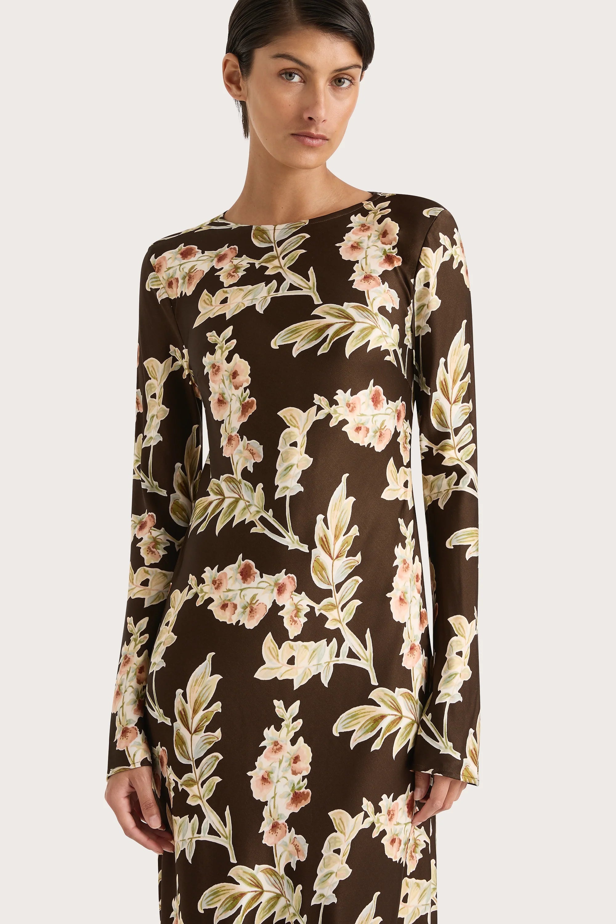 Faroe Maxi Dress Jardin Floral Chocolate - Final Sale