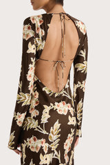 Faroe Maxi Dress Jardin Floral Chocolate - Final Sale