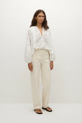 Thora Blouse Birgitta Broderie Anglaise White - Final Sale