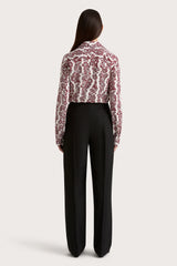 Estelle Fitted Shirt Striped Floral Wine - Final Sale