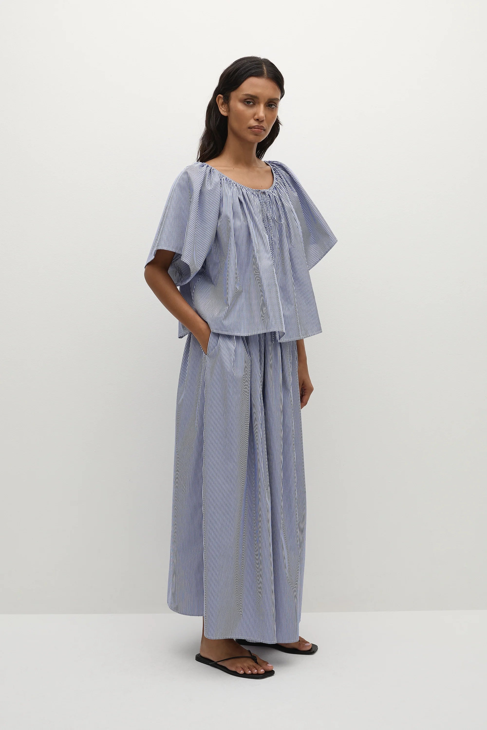 Astrid Skirt Helle Stripe Vintage Navy - Final Sale