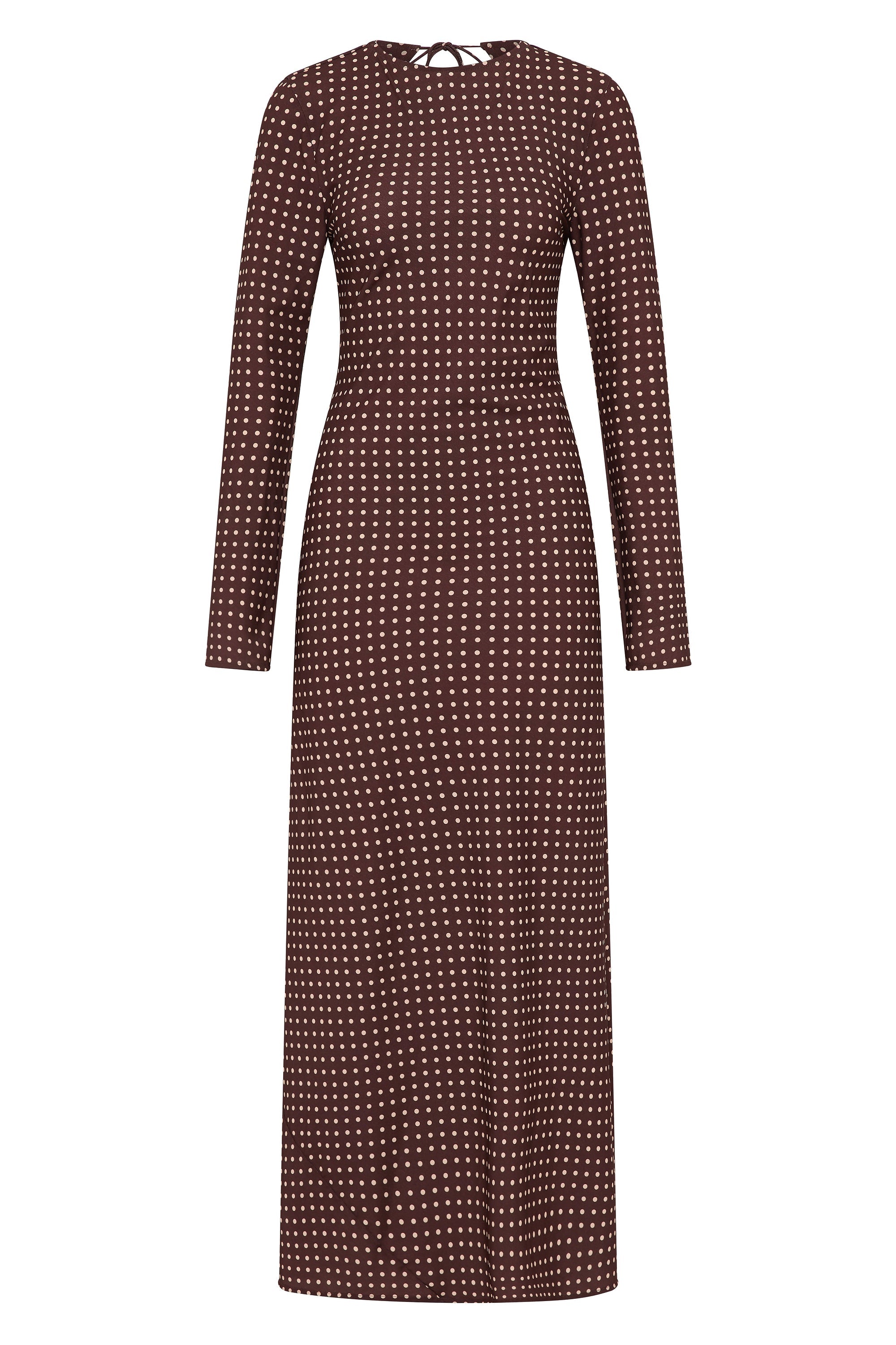 Mesa Maxi Dress Polkadot Chocolate Plum - Final Sale