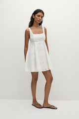 Lovis Mini Dress Birgitta Broderie Anglaise White - Final Sale