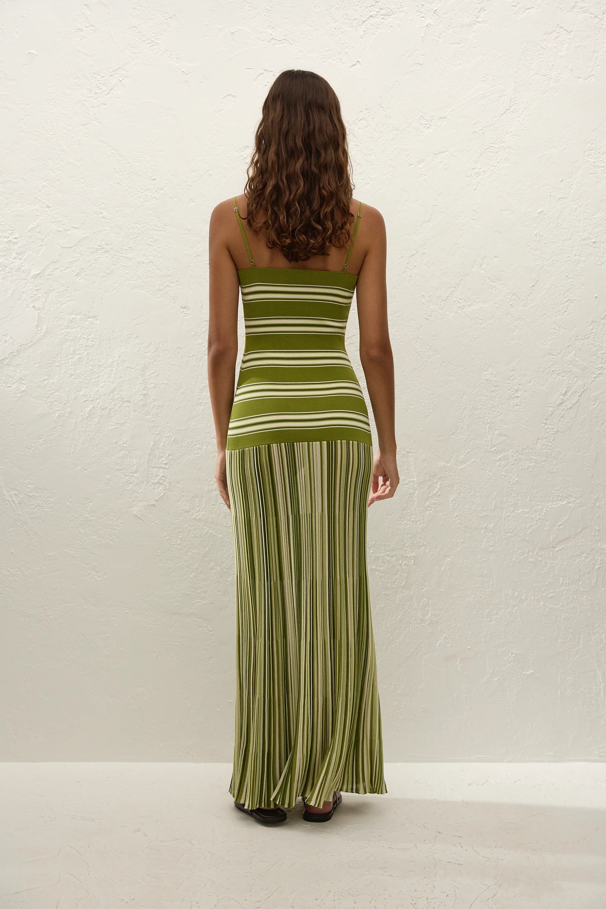 Esenia Knit Dress Ombre Stripe Macro Juniper - Final Sale