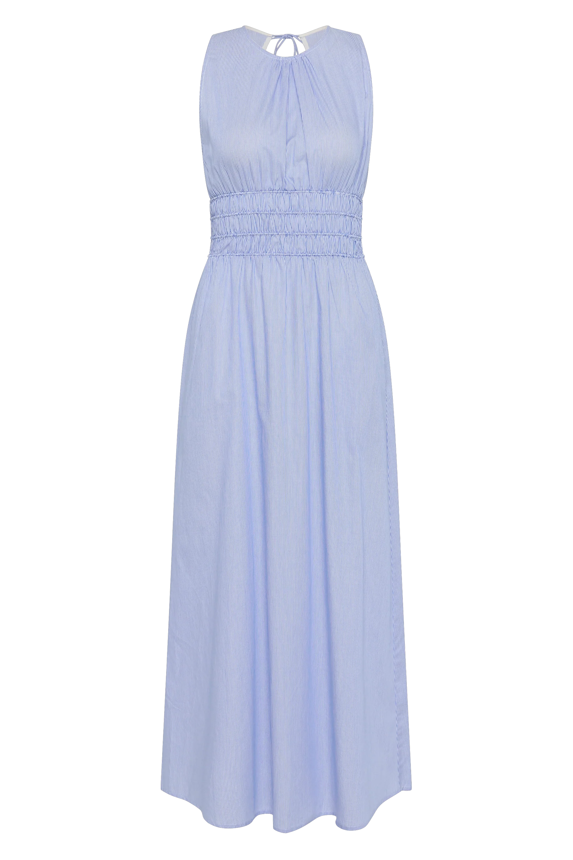 Astra Midi Dress Soft Blue Stripe - Final Sale