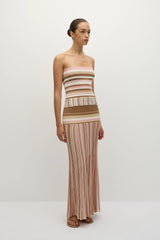 Citara Strapless Top Puce Sepia Stripe - Final Sale