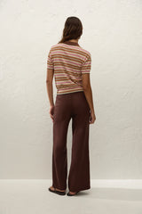 Sable Polo Shirt Luis Stripe Dusty Mauve