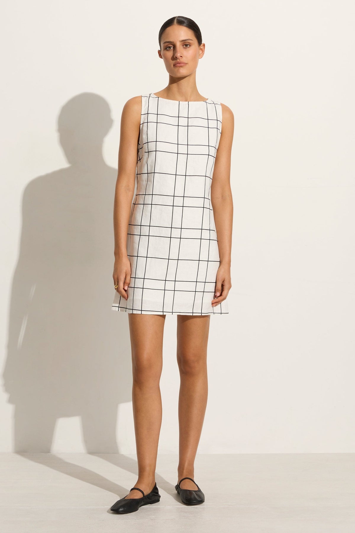 Lui Mini Dress Letizia Check White - Final Sale