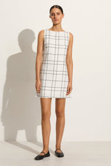 Lui Mini Dress Letizia Check White - Final Sale