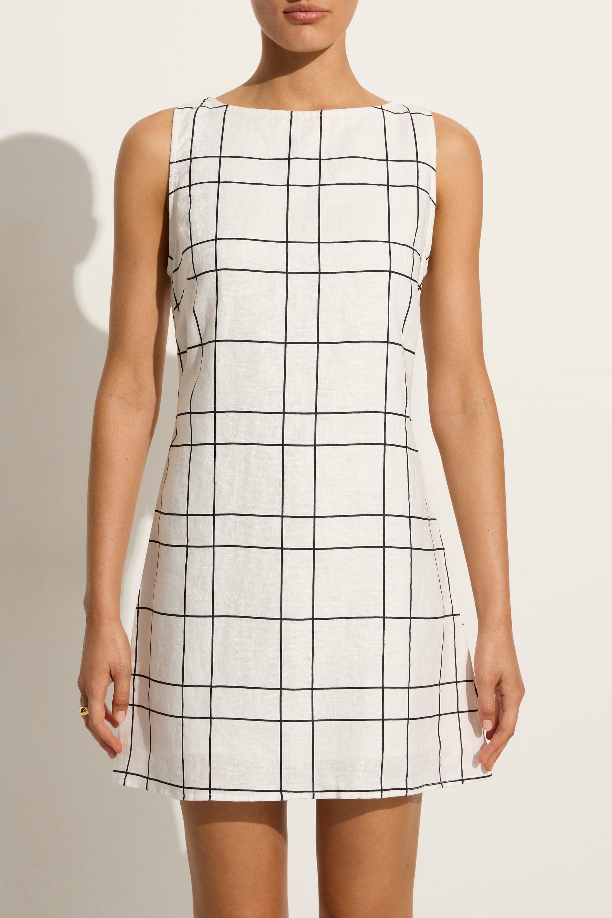 Lui Mini Dress Letizia Check White - Final Sale