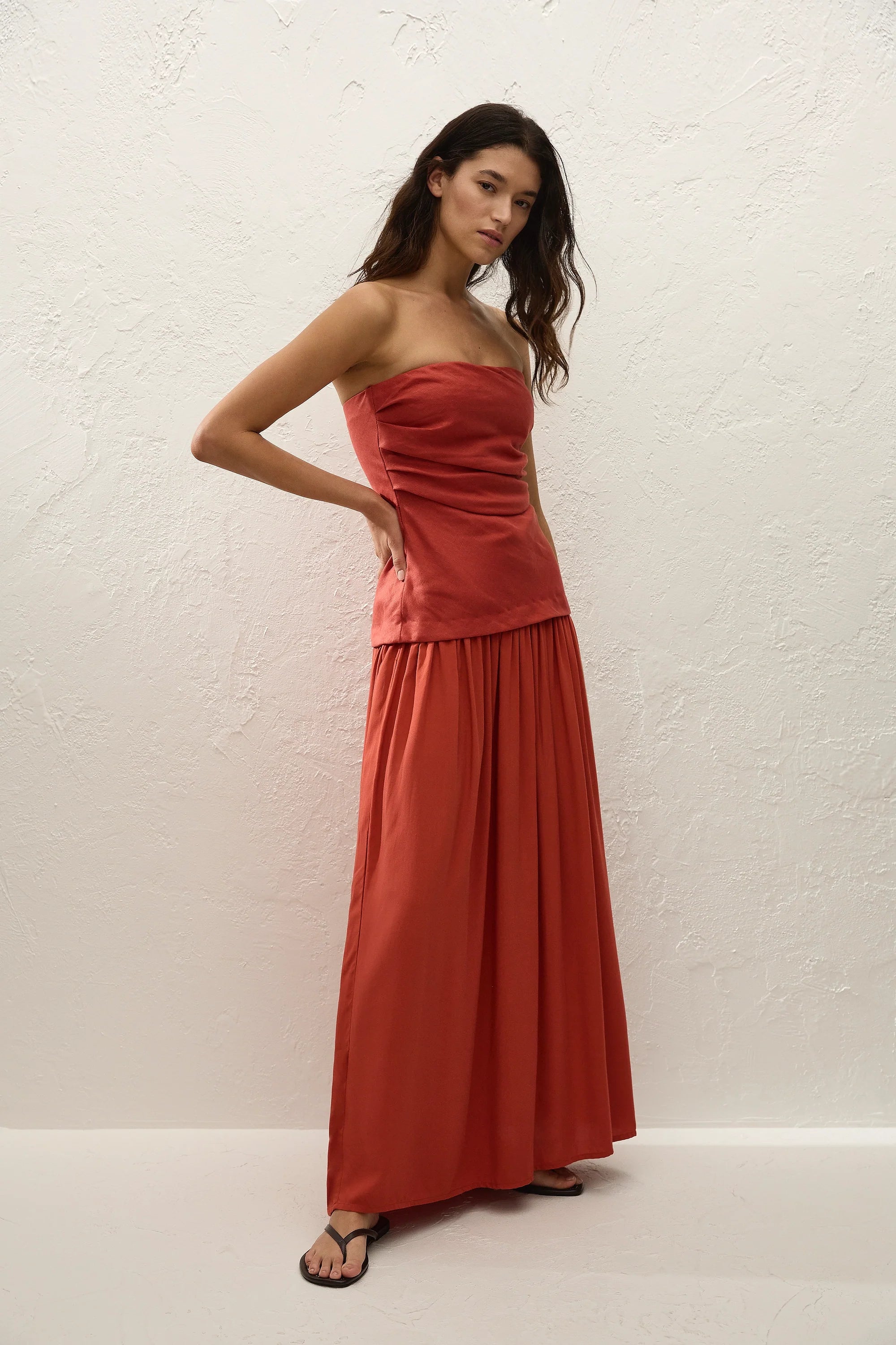 Hedy Maxi Dress Dusty Tomato - Final Sale