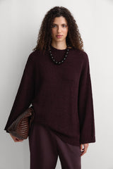 The Fisherman Knit Jumper Prune