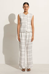 Genio Vest Letizia Check White - Final Sale