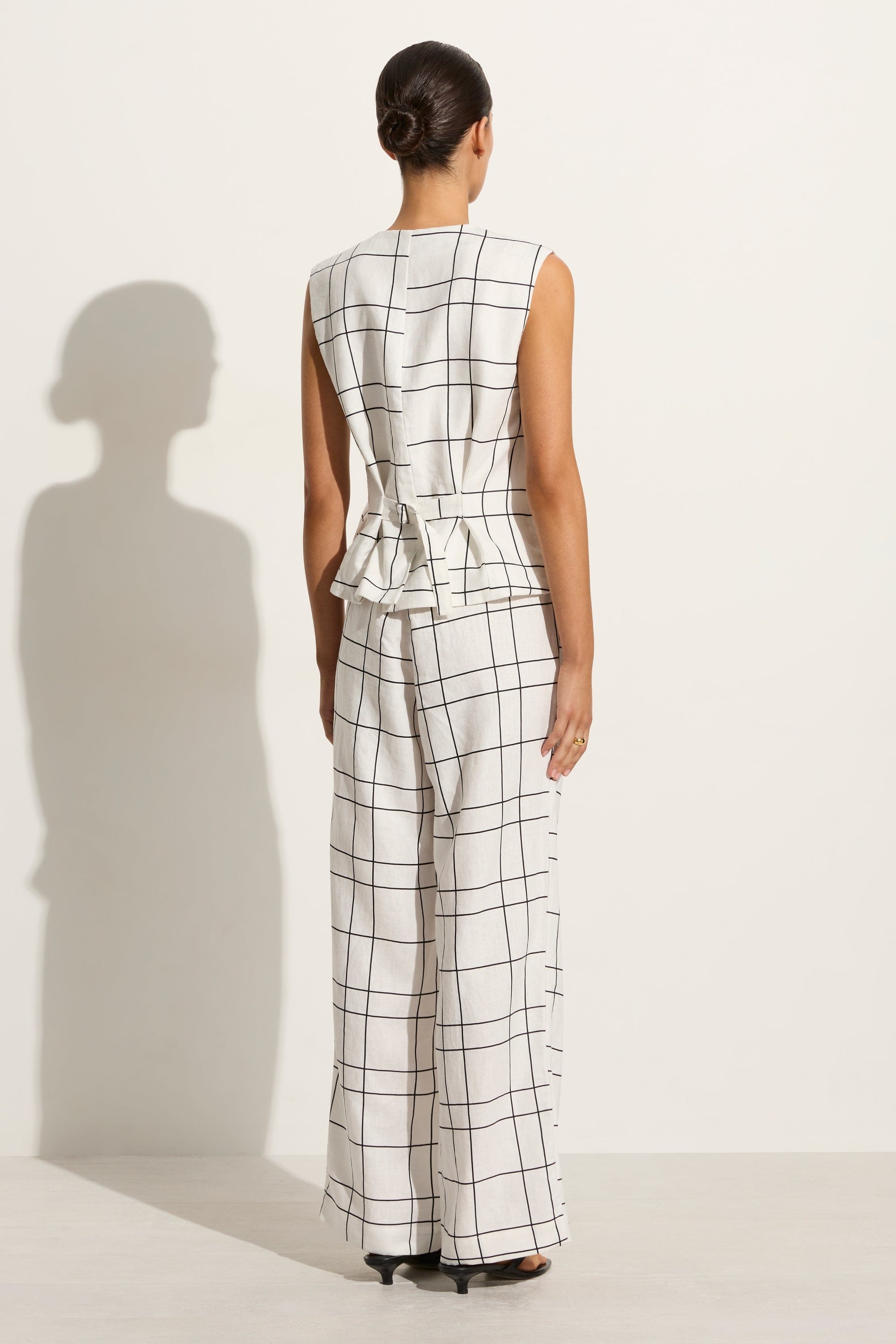 Duomo Pant Letizia Check White - Final Sale
