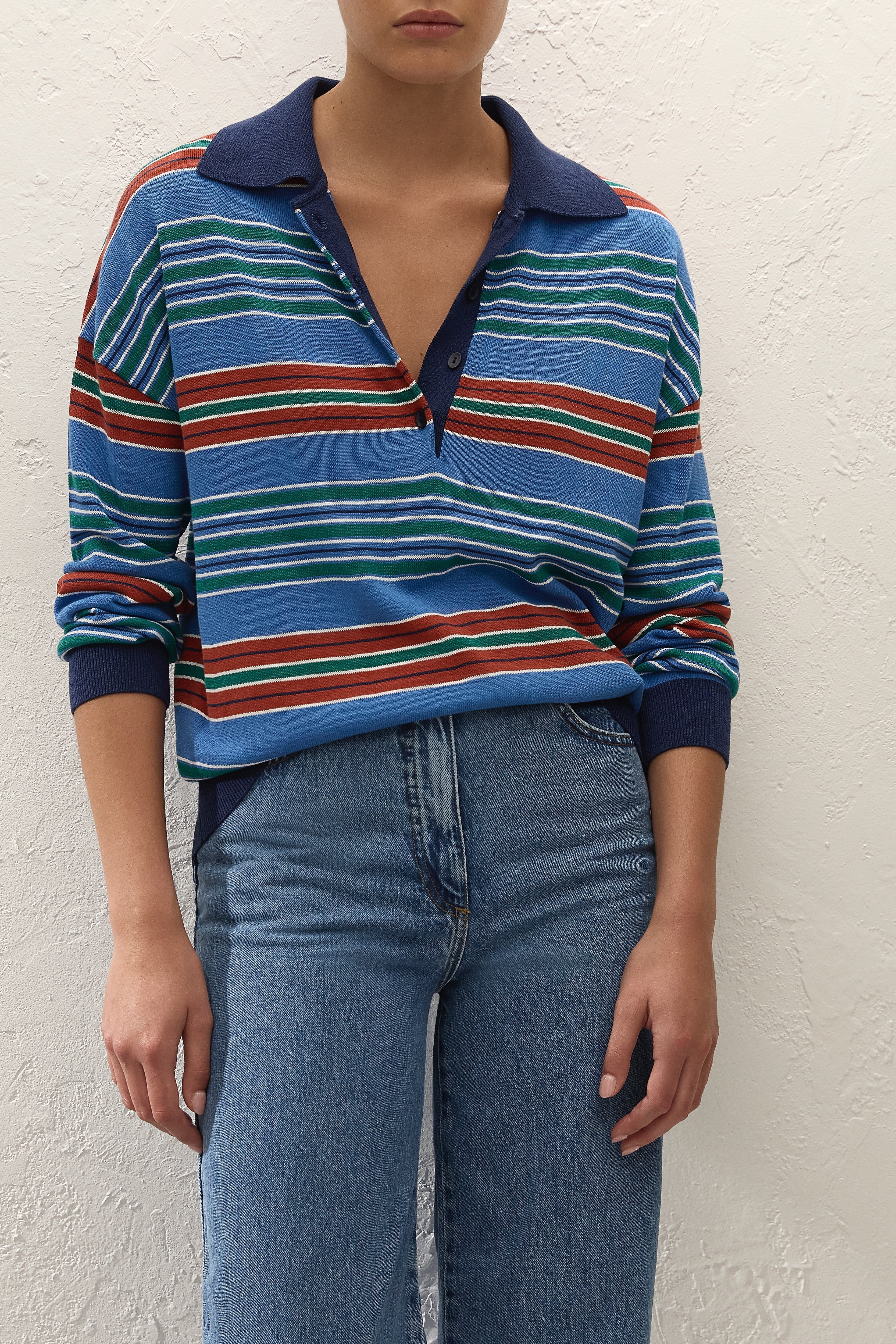 Harlow Oversized Polo Juan Stripe