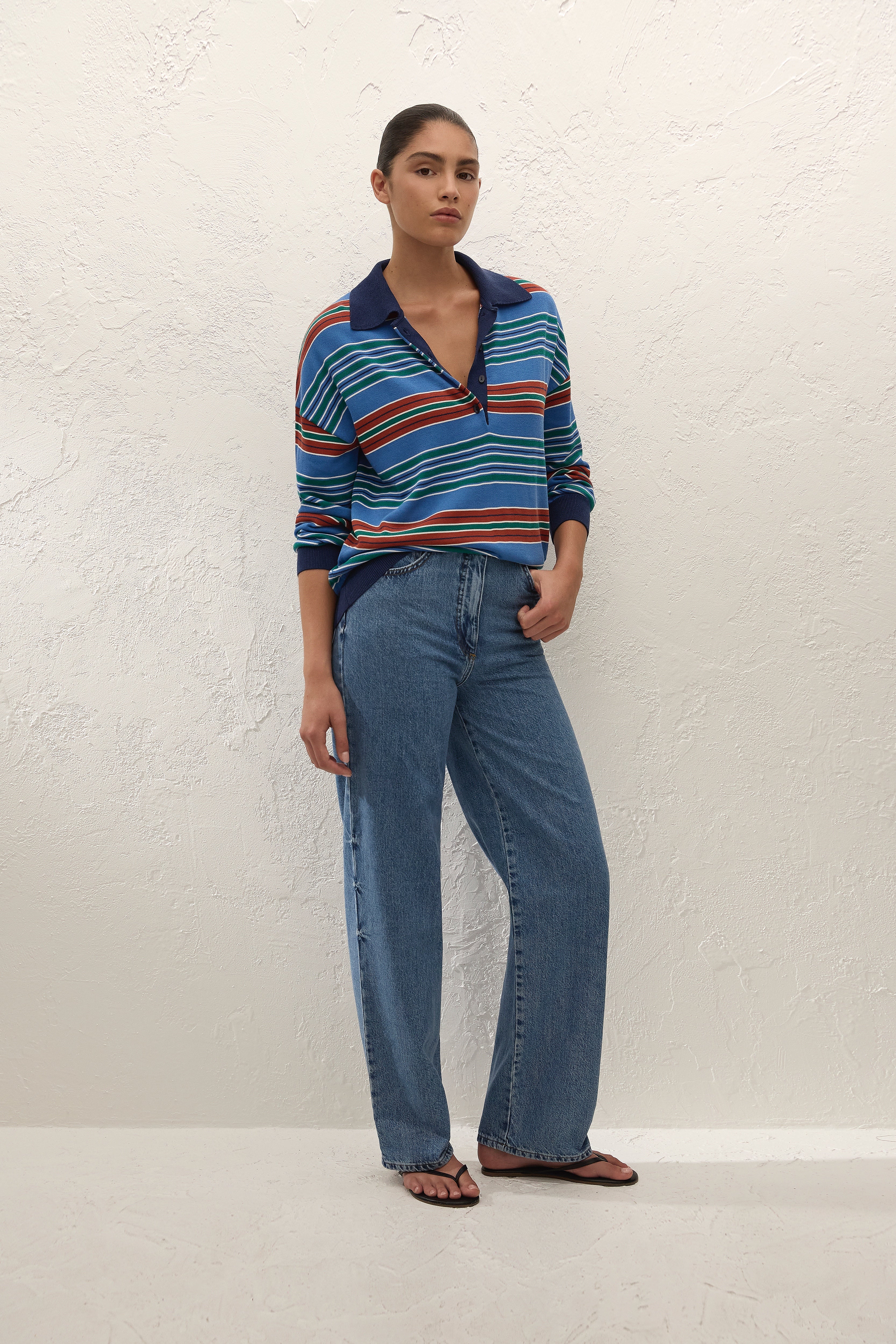 Harlow Oversized Polo Juan Stripe