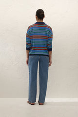 Harlow Oversized Polo Juan Stripe