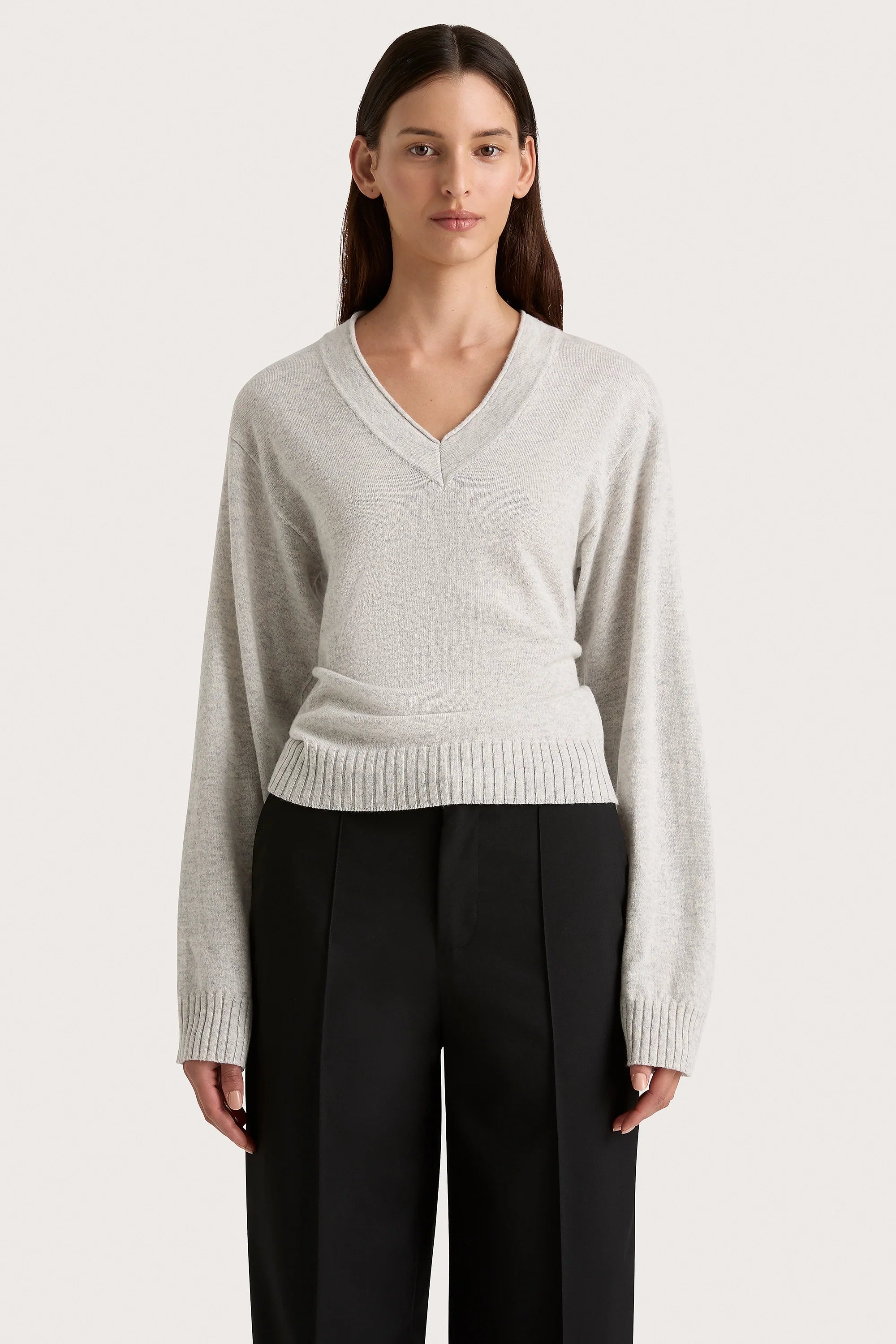 Frederikke Cashmere Sweater Grey Marle - Final Sale