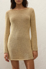 Micah Mini Dress Wheat - Final Sale