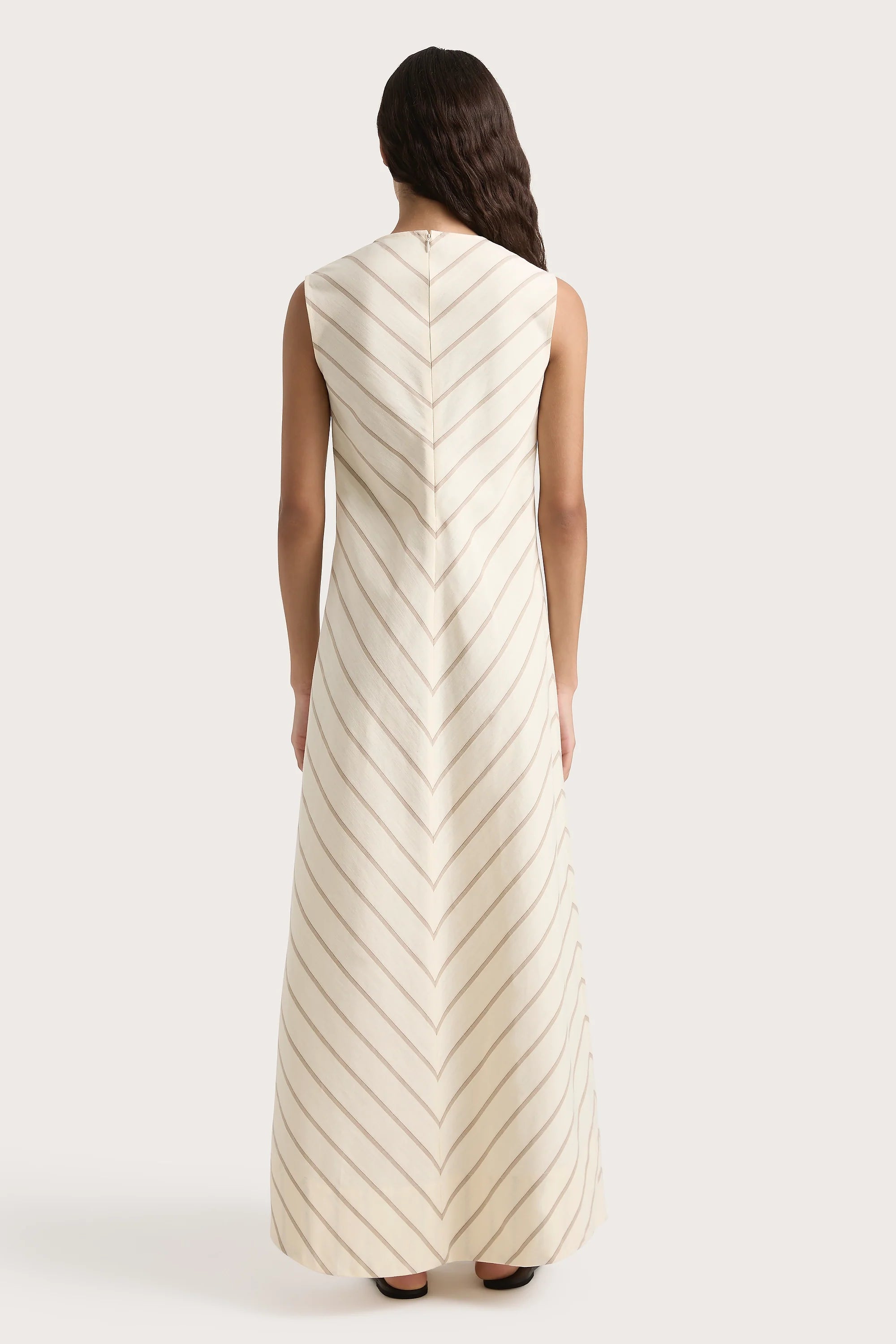 Marteret Stripe Midi Dress Shadow Stripe Butter - Final Sale